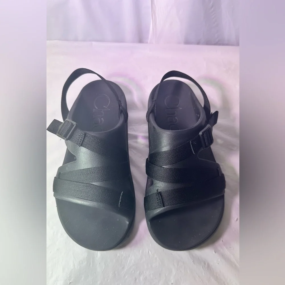Chaco Black Dual-Strap Slide with Buckle